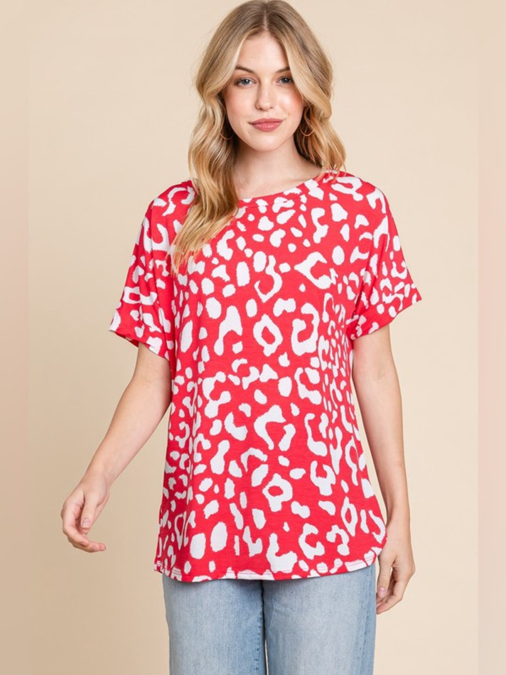 BOMBOM Animal Print Stretchy T-Shirt